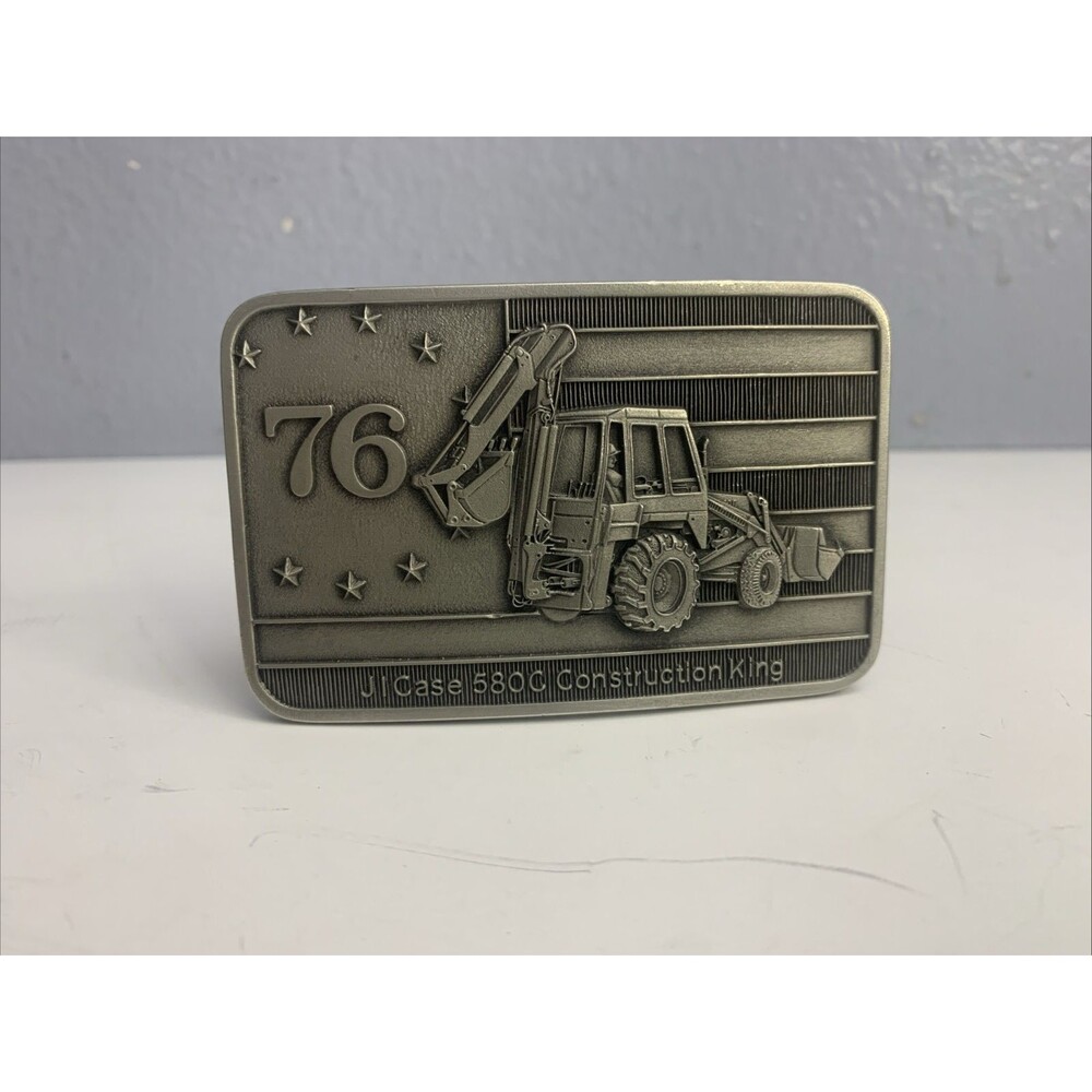 Vintage JI Case 580C Construction King Bicentennial Belt Buckle Limited
